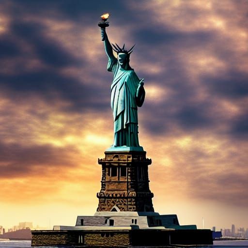 Statue of Liberty Epic cinematic brilliant stunning intricat...