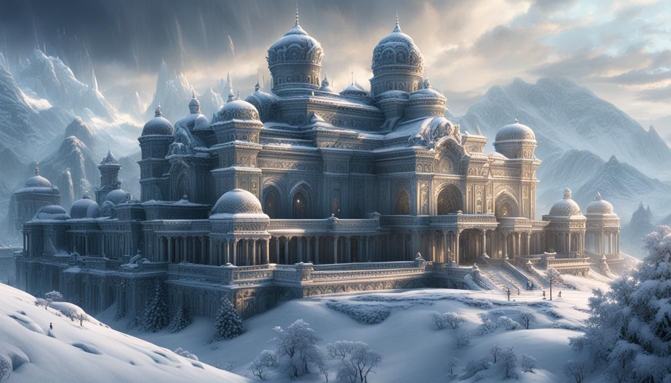 palace of arkana covered in snow