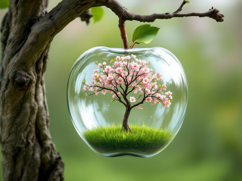 An apple tree in a glass apple on a tree – MI