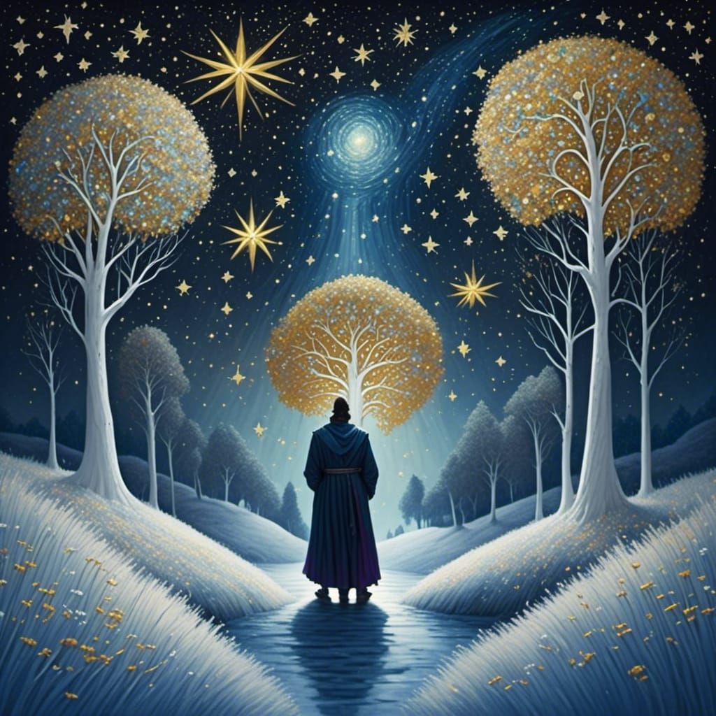  <lora:Wik:1.0> And the stars looked down in silence