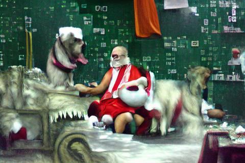 Santa and dog