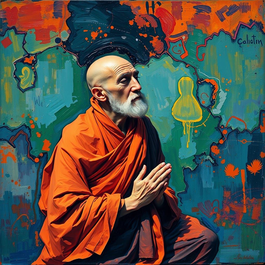 Monk's Inner Journey to Enlightenment, Revealed through Body...