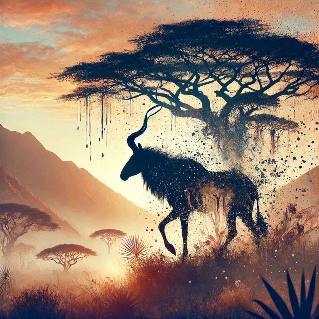 double exposure beautiful fantasy DALL-E 3 portrait landscape..