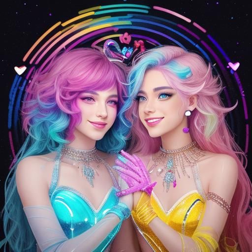 Billie and Poppy 💙💜💛💗💙