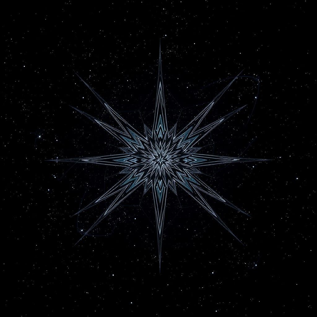 Cosmic Star Pattern in HDR, Inspired by Hyperrealism