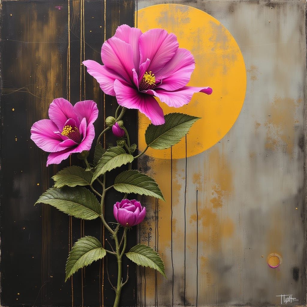Vibrant Flower in Whimsical Style