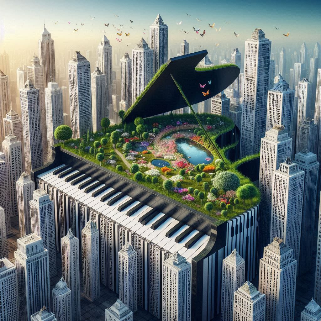 Piano city surreal design