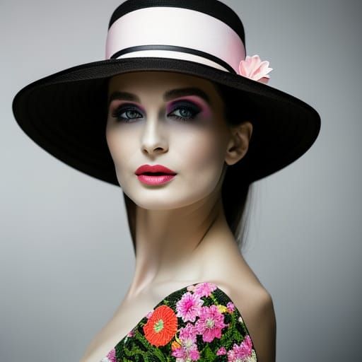 hat ,flowers design - AI Generated Artwork - NightCafe Creator