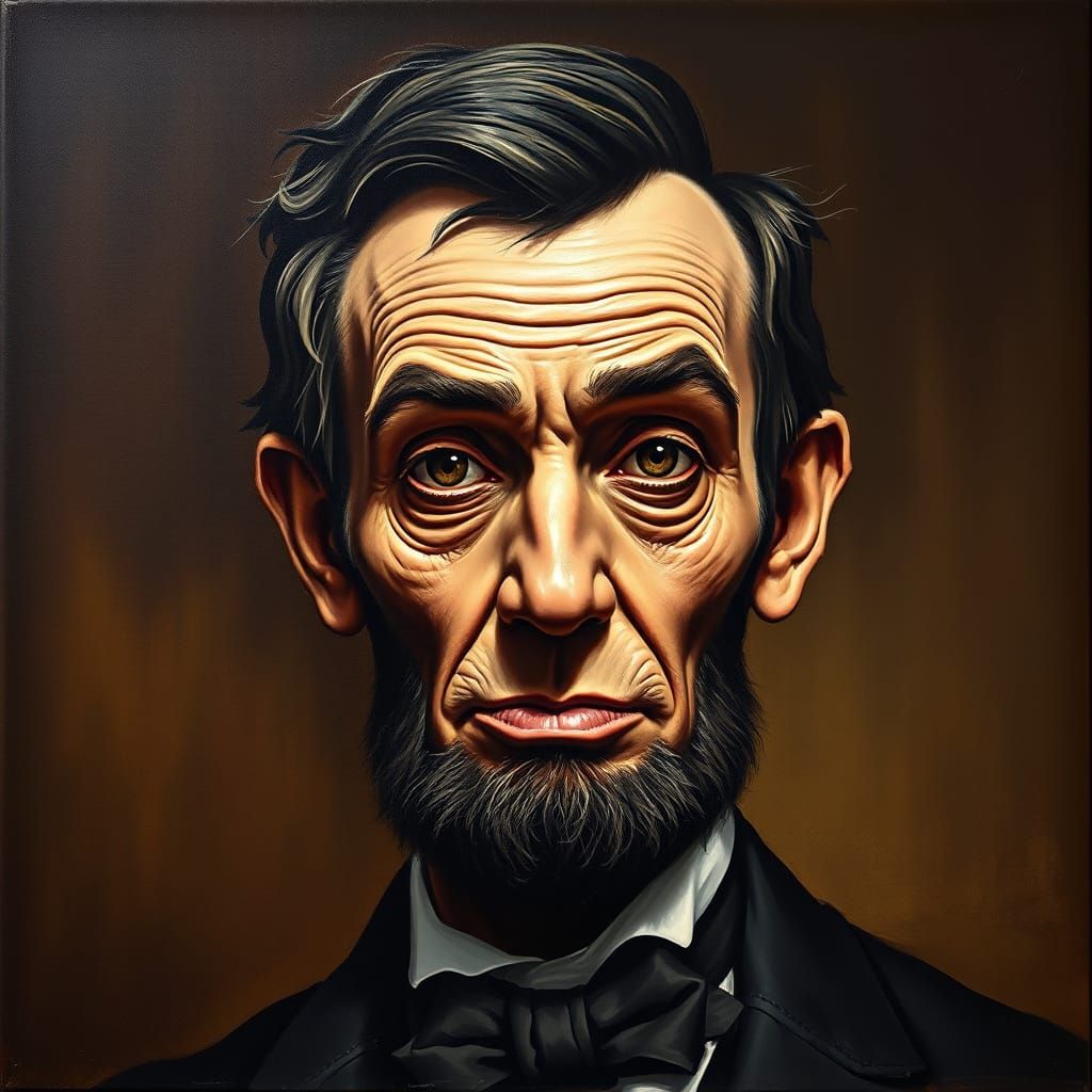 A famous historical figure with oversized features  by @Zam