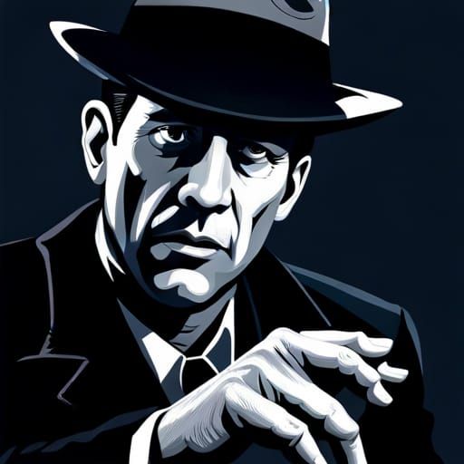 Film noir style,1940’s mysterious detective, Clive Owen, brimmed hat ...