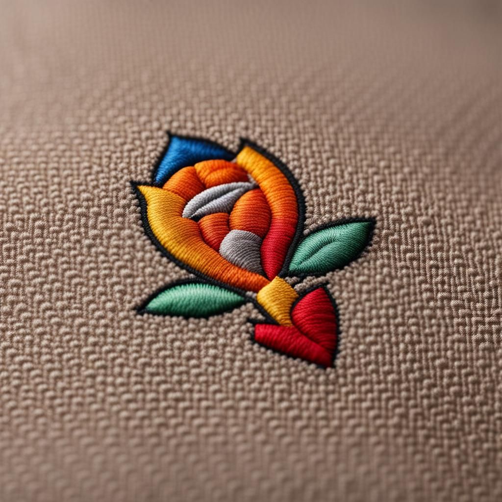 company logo, very tight stitches, visible stitching, made o...