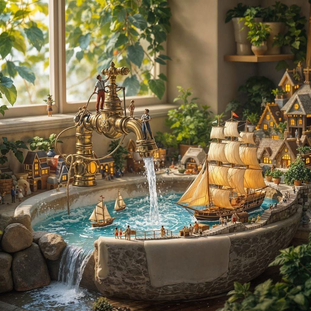 Tap Powered Harbor Town  by @Story Driven Art