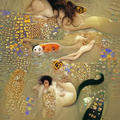 Beautiful nymphs and mermaids, klimt