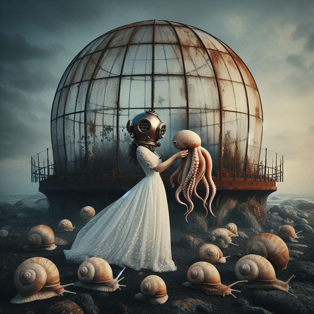 Woman in a White Polka Dress