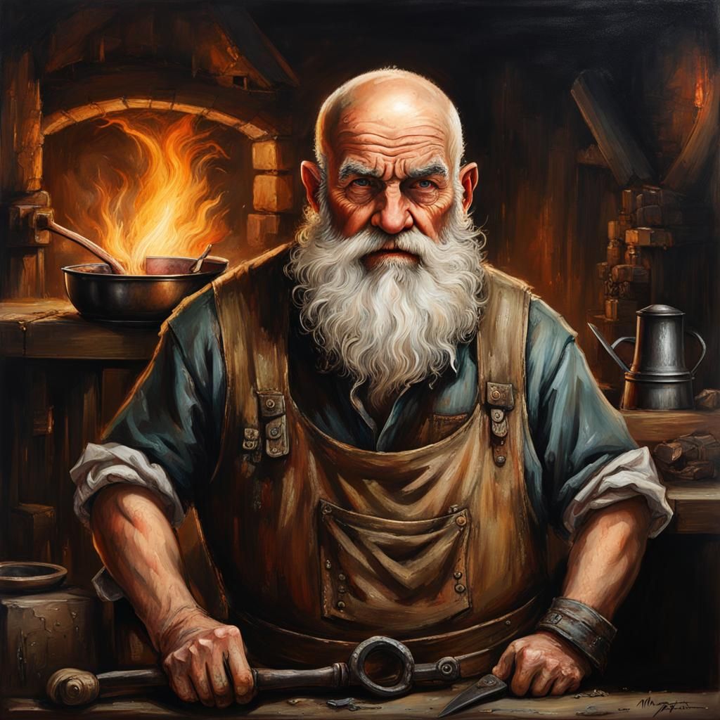 A dwarf cooking smith (?) - AI Generated Artwork - NightCafe Creator