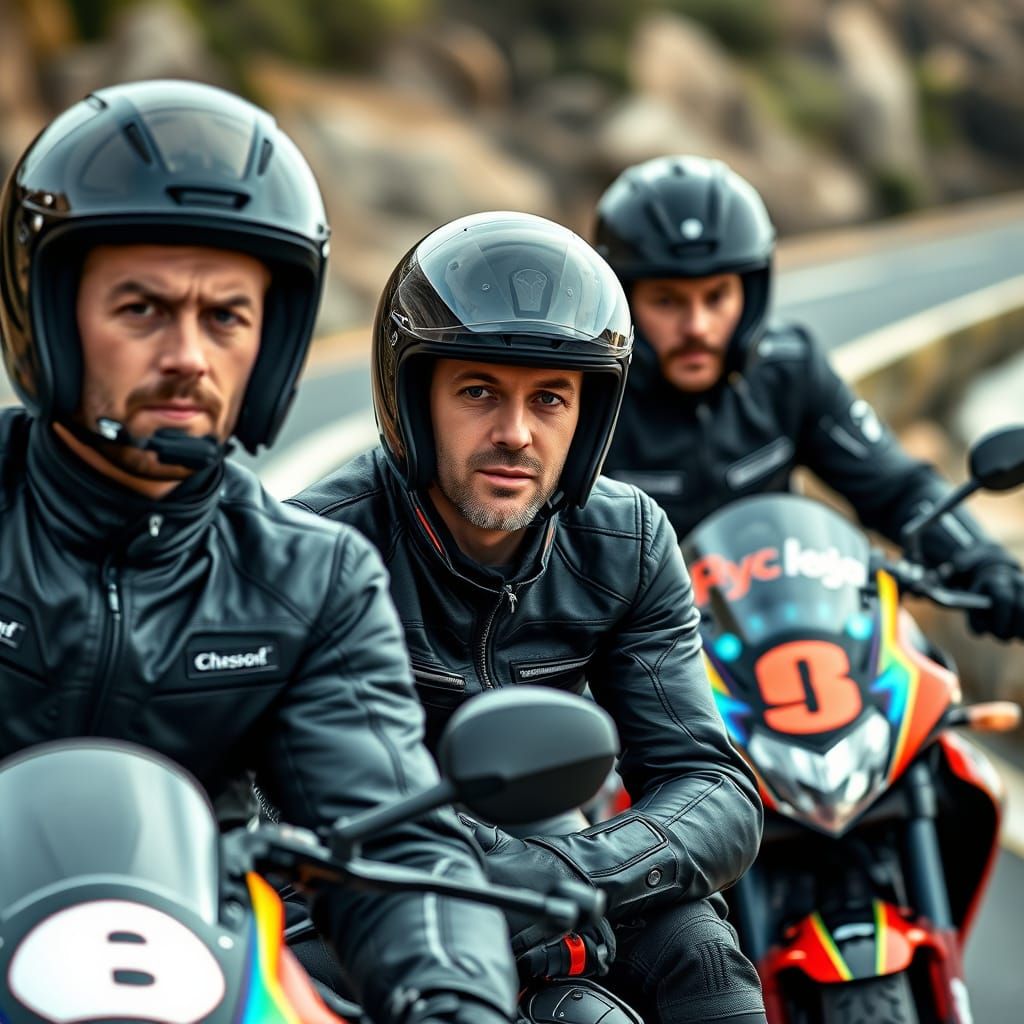 Racing Champions in High-Tech Gear, Caught in a Moment of De...