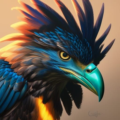 The green billed blue mountain eagle - AI Generated Artwork - NightCafe ...