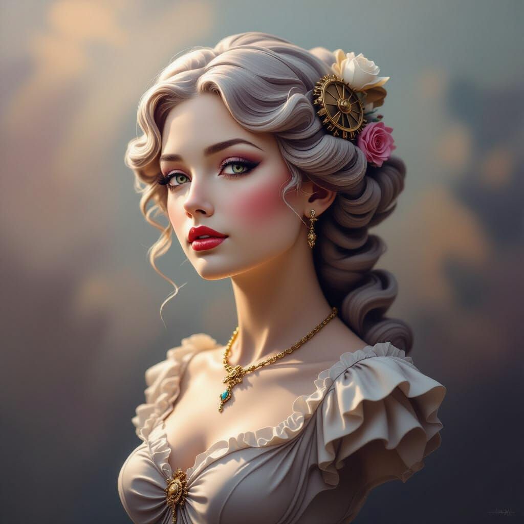 Airbrush art. A hyper-realistic sculpture of a woman, rendered with the smooth, blended gradients and ...  by @kirra-anne-ramirez