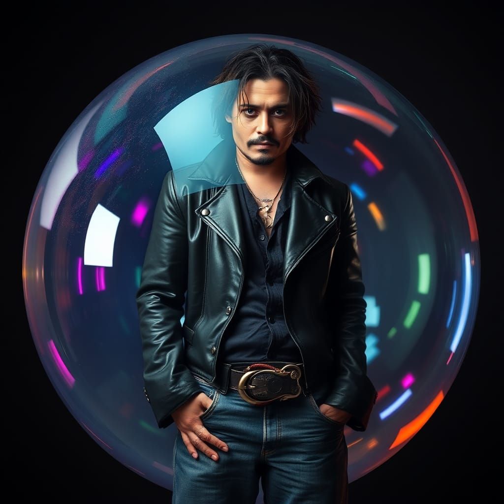 johnny depp in a bubble AI Generated Artwork NightCafe Creator