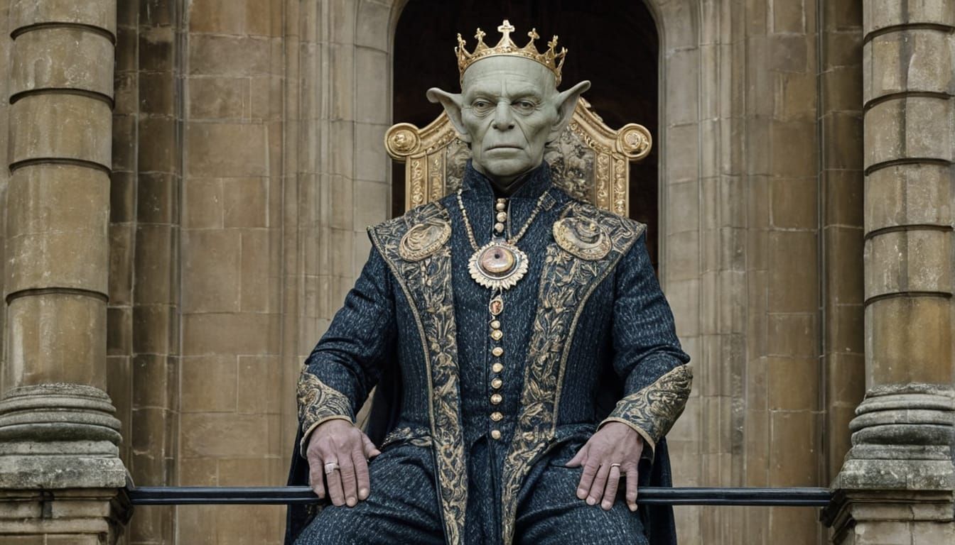 King Ausländer On The Balcony Of His Castle