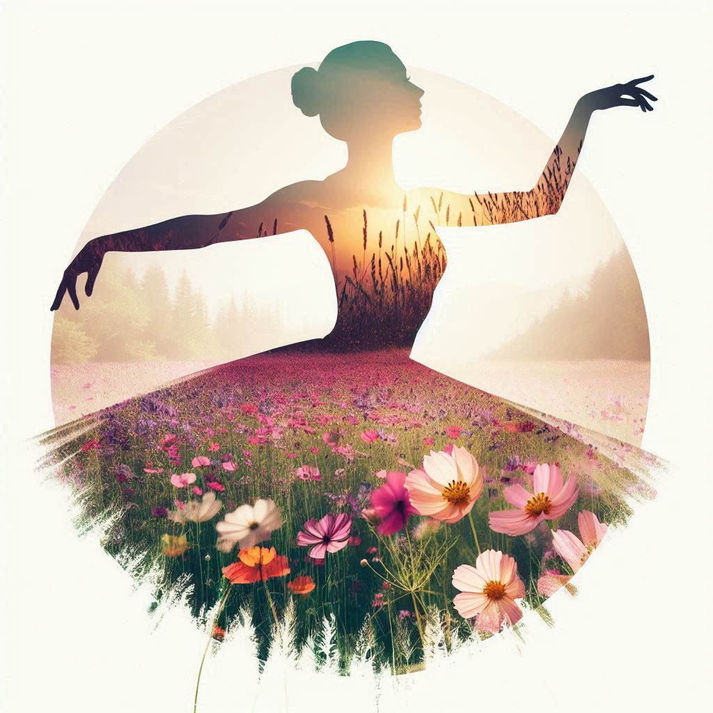 double exposure beautiful fantasy portrait landscape..