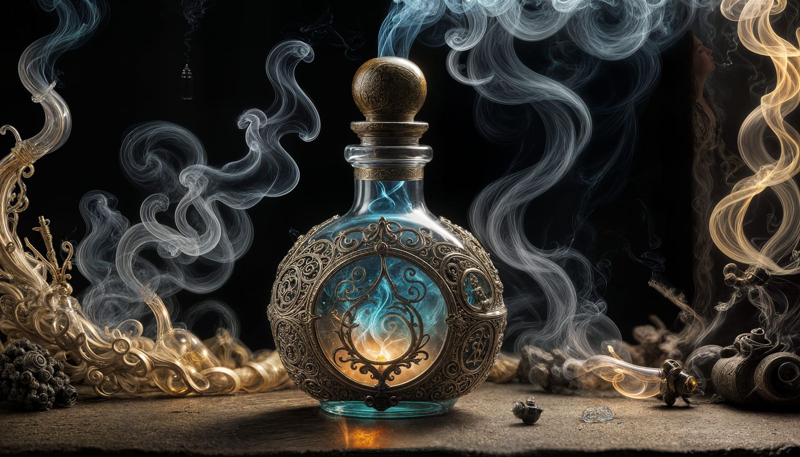 Magical smoking bottle