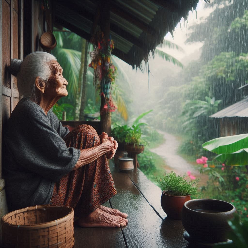 Grandma Watching the Rain