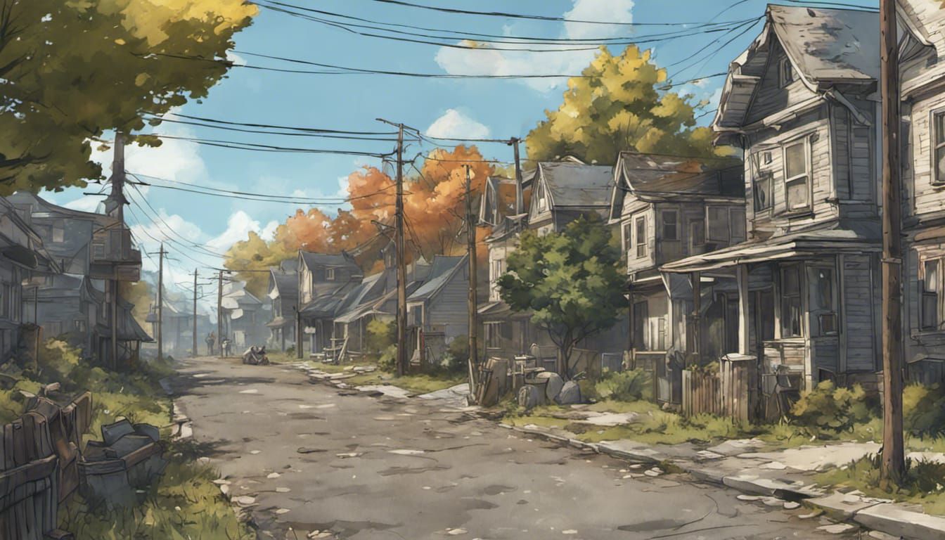 Suburban street in the Commonwealth (Fallout 4)