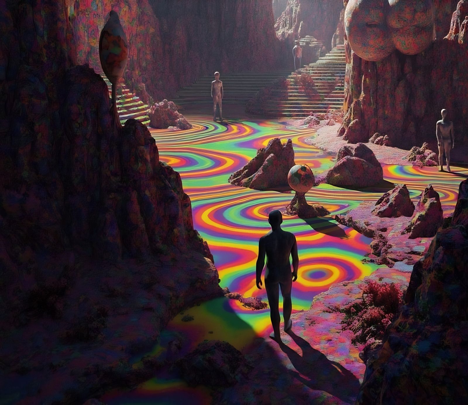 Psychedelic Pop Art in Peter Max Style