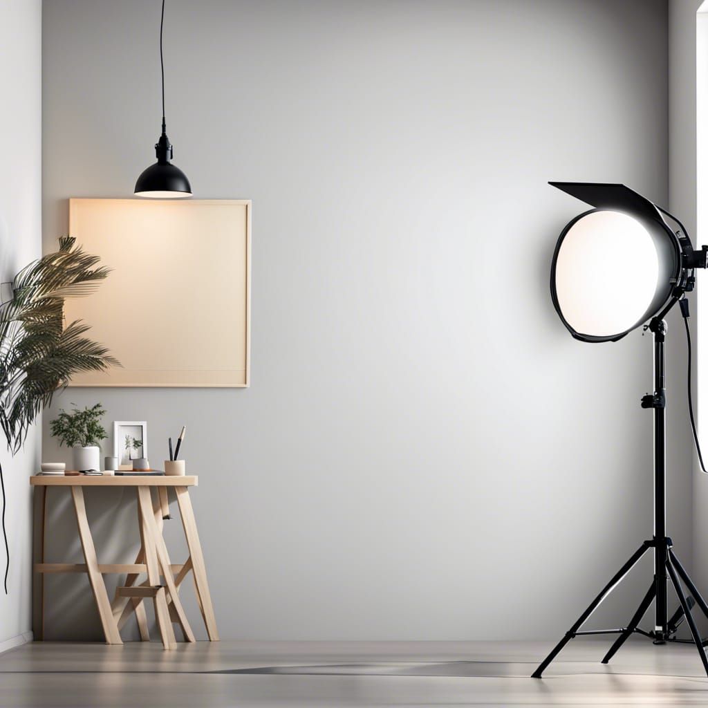 studio background for vlog with pictures on the wall AI Generated