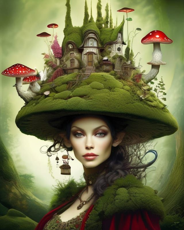 Elf Moss Village Mushroom Design Hat