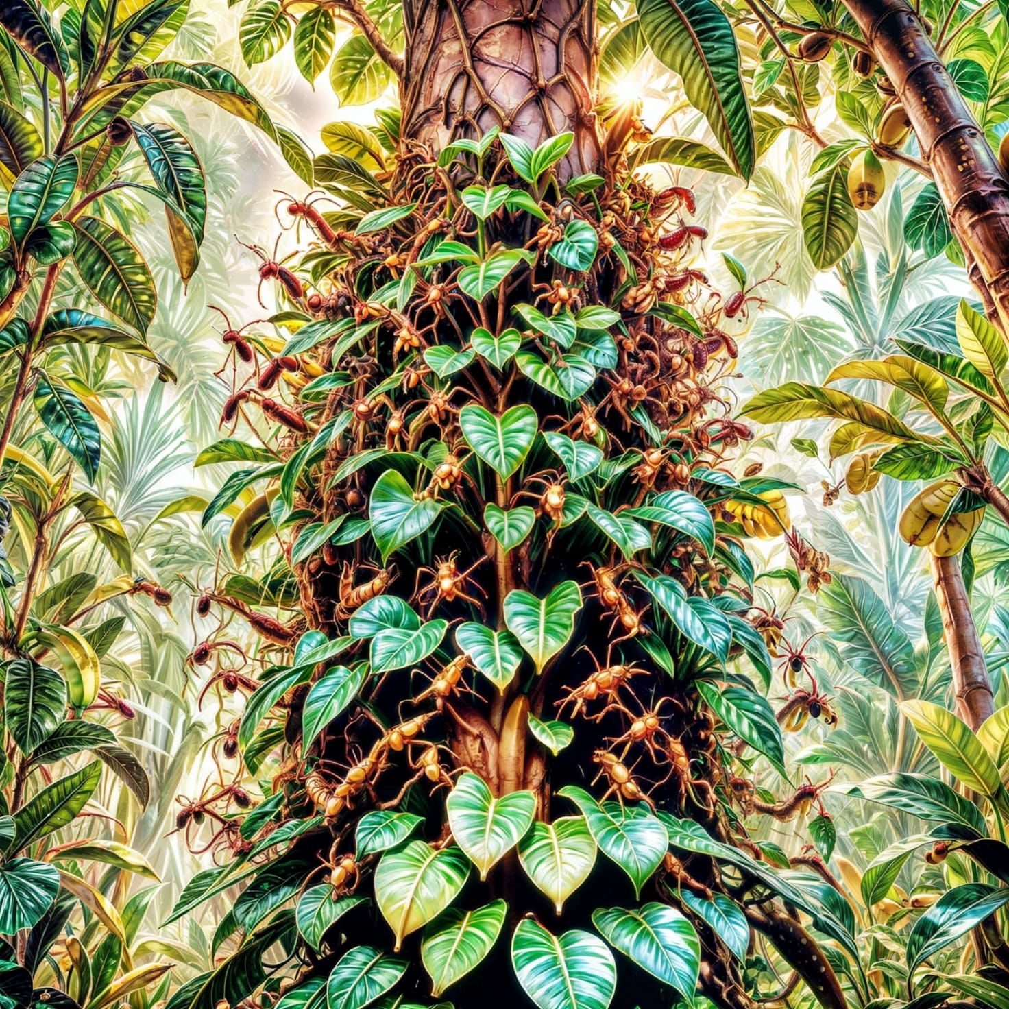 Just How Many Ants Does it Take to Move a Rubber Tree Plant