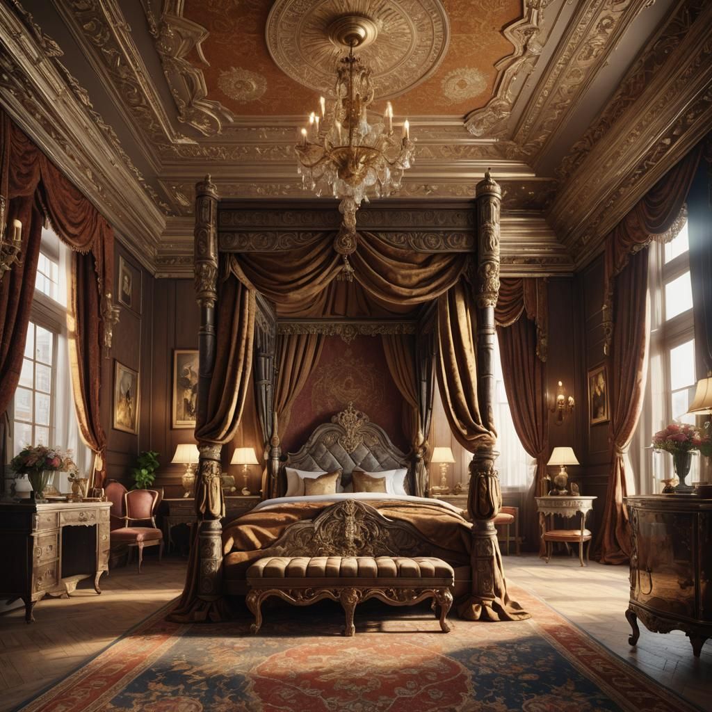 Luxurious Hotel Room with Ornate Furnishings
