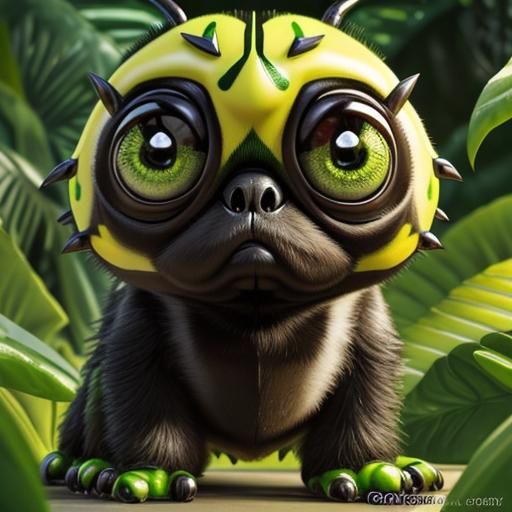 a close up of a bug with green eyes, by Android Jones, trend...