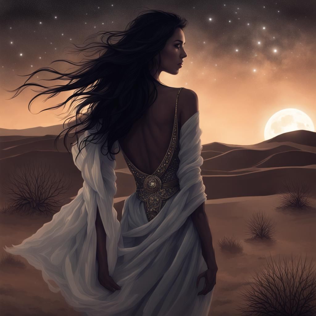 She was the night sky in the desert.
her beauty was one to s...
