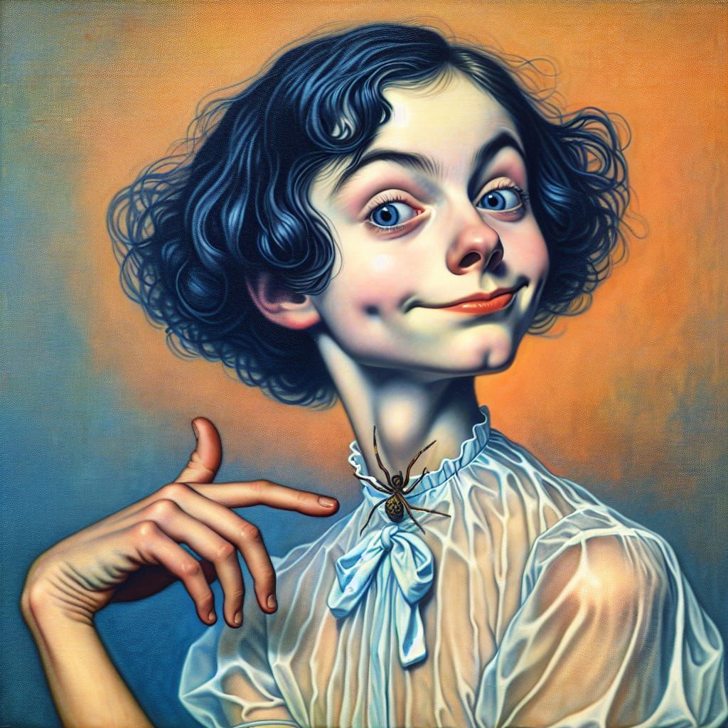 an-orange-and-blue-close-up-retro-portrait-of-a-girl-making-a-funny