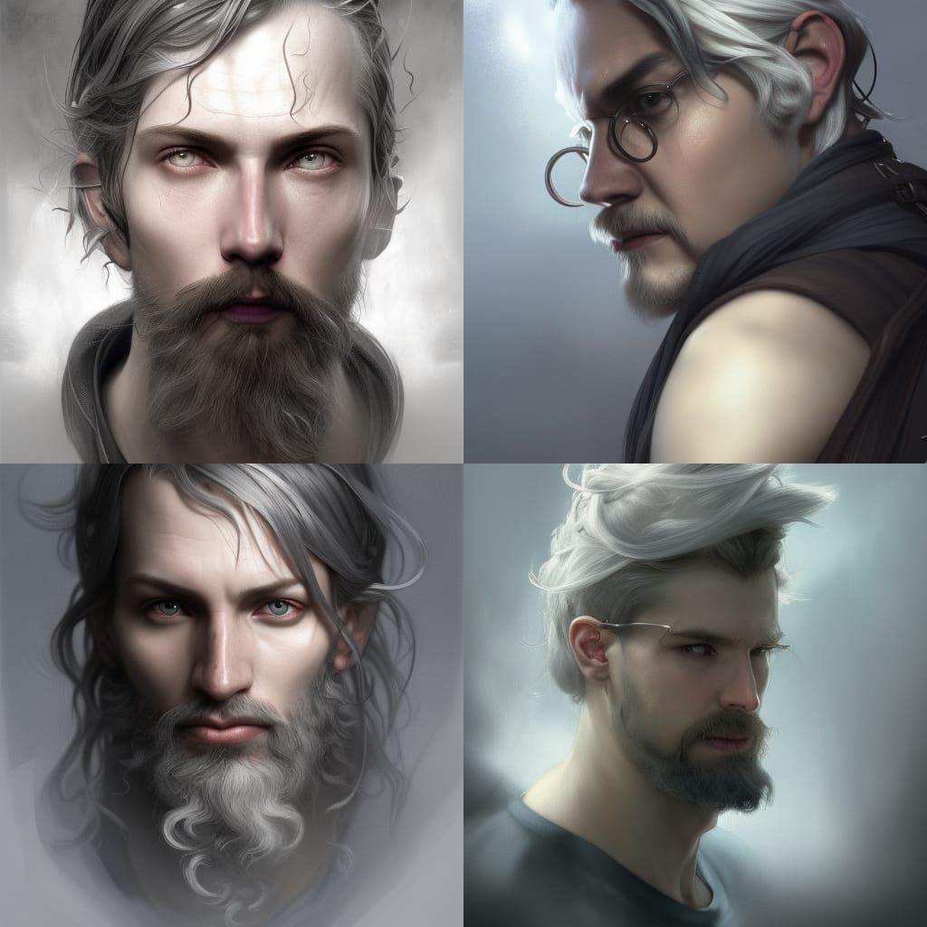 Pale Skinned, Male, Alchemist, Charcoal gray hair, Hight Fan...
