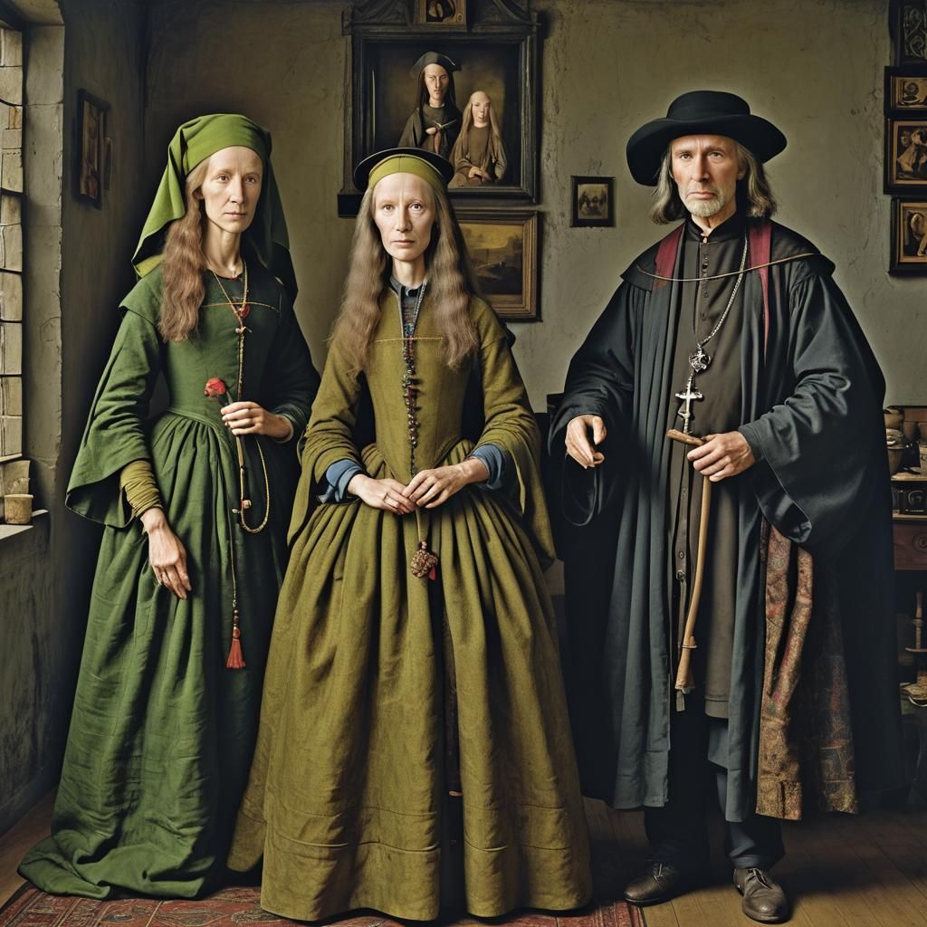 Arnolfini Family - AI Generated Artwork - NightCafe Creator