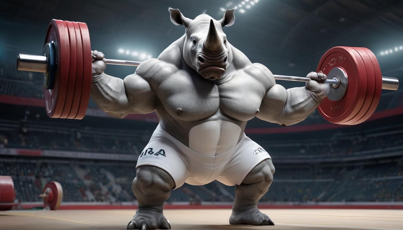 Rhino Weightlifting Athlete  by @Imvlad