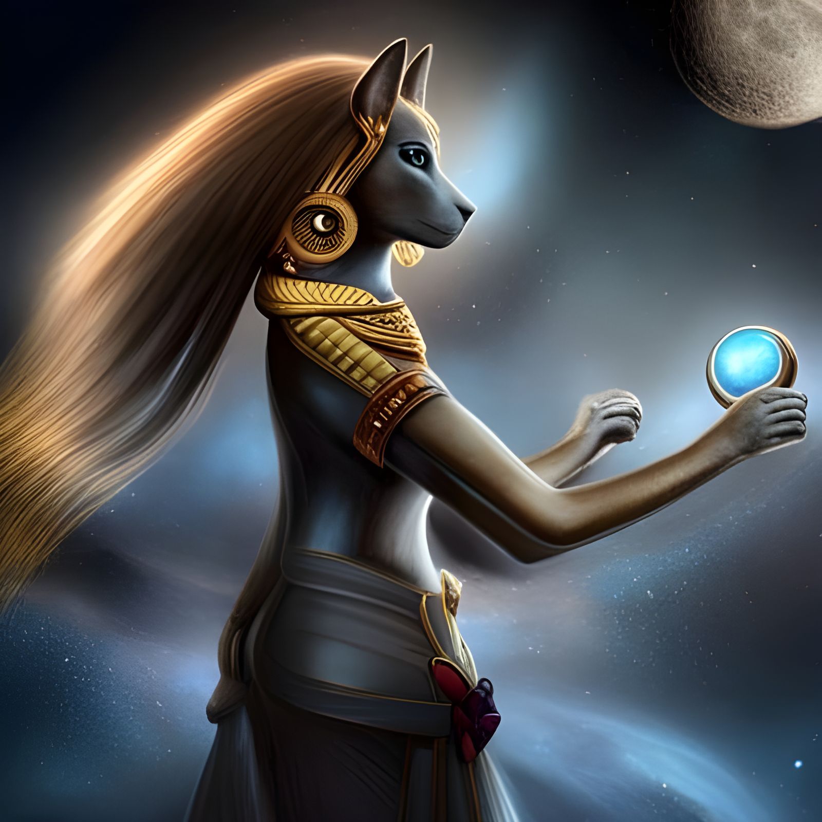 Egyptian Goddess Bastet   by @Raveighen Blackwing