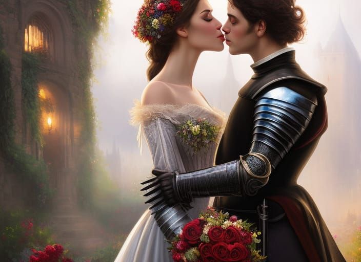 A Knight and his Lady  by @Prettysleepy Art