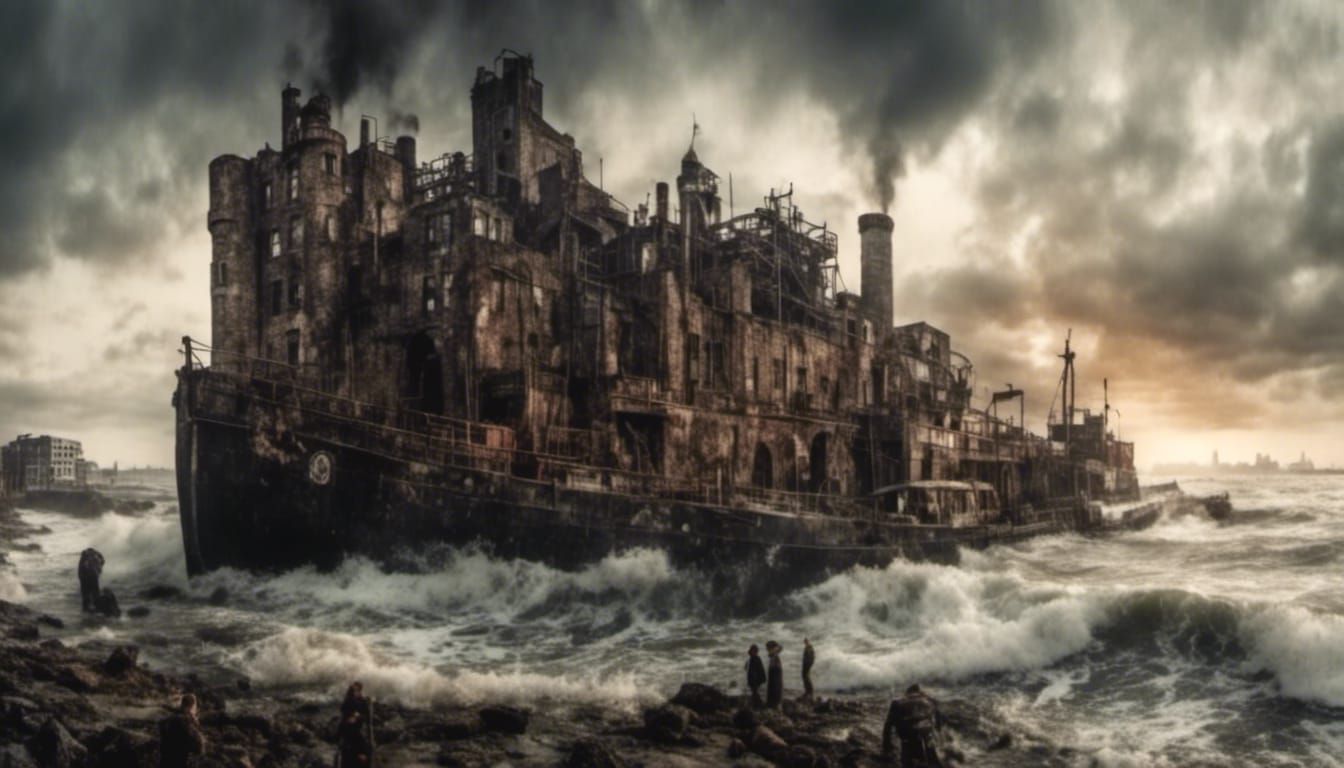 <lora:Dark fantasy realism:1.0> <lora:Eraserpunk:1.0> A rust...