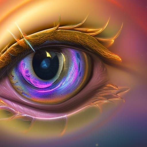 The seeing eye, universe, hyperdetailed, hyperrealistic, int...