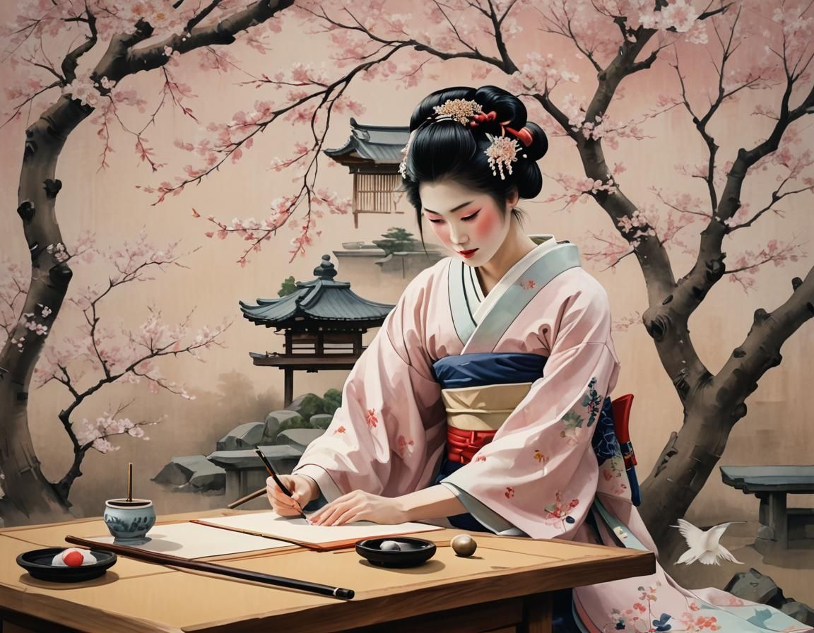 Solitude in Bloom: The Geisha's Spring Poem  by @Heralyn