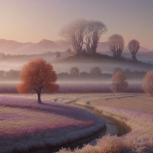 Frozen countryside post card
