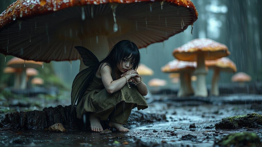 Sheltering beneath a mushroom field  by @Jorge