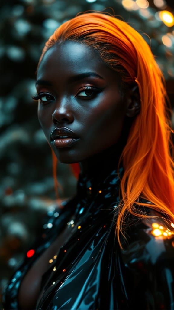 Avant-Garde Aquarium Dress Editorial Portrait