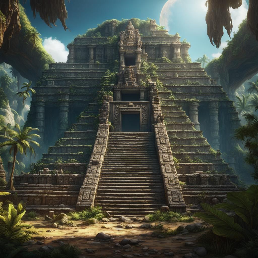 Mayan temple in the jungle