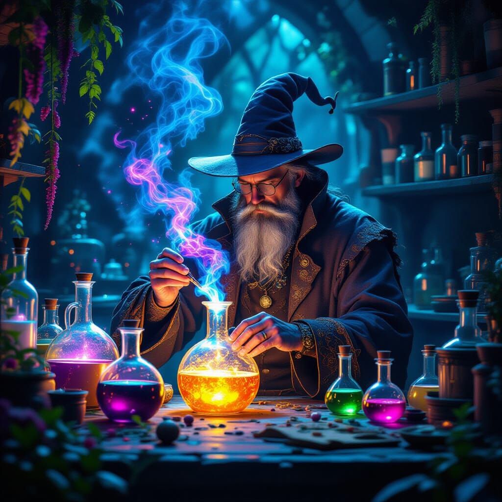 A magic potion alchemist 