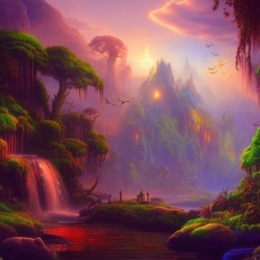 Island Sunset - AI Generated Artwork - NightCafe Creator